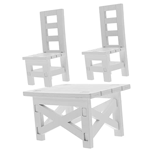Kisangel Miniatur Holz Möbel Teilig Stühle und Tisch Puppenhaus Möbel Weiß Verarbeitet Kindgerecht für Rollenspiele und Kreative Bastelprojekte Kisangel Miniatur Holz Möbel Teilig Stühle und Tisch Puppenhaus Möbel Weiß Verarbeitet Kindgerecht für Rollenspiele und Kreative Bastelprojekte von Kisangel