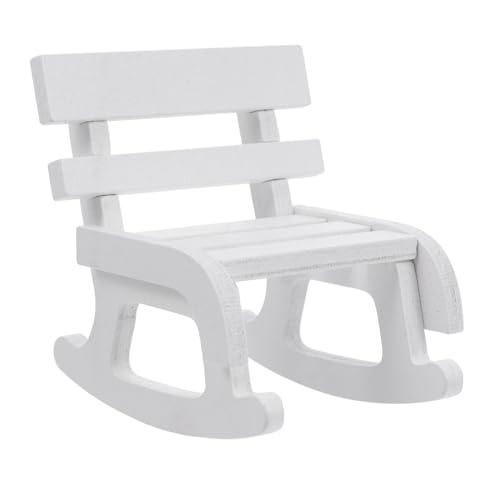 Kisangel Miniatur Holz Schaukelstuhl Ornament Weiß Detailgetreues Puppenhaus Möbel Kleines Modell für Wohnzimmereinrichtung Dekoratives für Puppen und Sammler Handgefertigt Kisangel Miniatur Holz Schaukelstuhl Ornament Weiß Detailgetreues Puppenhaus Möbel Kleines Modell für Wohnzimmereinrichtung Dekoratives für Puppen und Sammler Handgefertigt von Kisangel