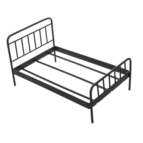 Kisangel Miniatur Metallbett Puppenhausbett Robust Leicht Tragbar Elegantes Eisen-Design Schwarzes Babybett Zubehör Für Puppenhaus Schlafzimmer Rollenspiel Kisangel Miniatur Metallbett Puppenhausbett Robust Leicht Tragbar Elegantes Eisen-Design Schwarzes Babybett Zubehör Für Puppenhaus Schlafzimmer Rollenspiel von Kisangel