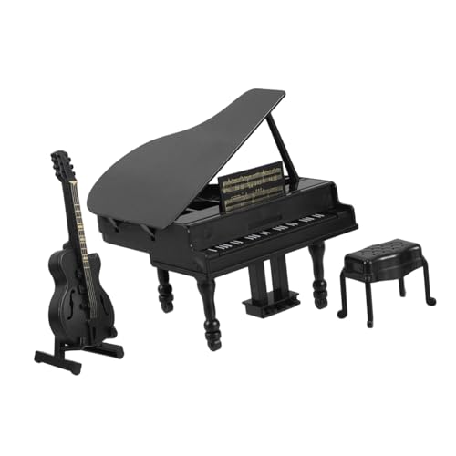 Kisangel Miniatur Musikinstrument Set Klavier und Gitarre Puppenhaus Zubehör Dekor Ornament Musikalische Miniatur für Sammler und Musikliebhaber Kisangel Miniatur Musikinstrument Set Klavier und Gitarre Puppenhaus Zubehör Dekor Ornament Musikalische Miniatur für Sammler und Musikliebhaber von Kisangel
