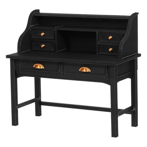 Kisangel Puppenhaus-Schreibtisch: Puppenhaus-Zubehör, Miniatur-Schreibtisch – Möbel im Maßstab 1:12, Rollenspiel-Möbel, Spielzeug für die Schlafzimmer-Bibliotheksszene Kisangel Puppenhaus-Schreibtisch: Puppenhaus-Zubehör, Miniatur-Schreibtisch – Möbel im Maßstab 1:12, Rollenspiel-Möbel, Spielzeug für die Schlafzimmer-Bibliotheksszene von Kisangel