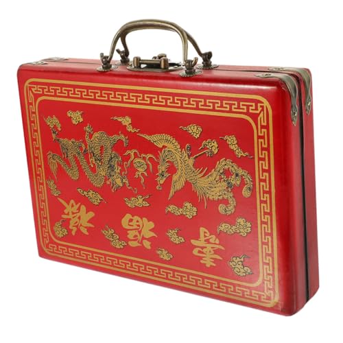 Kisangel Retro Mahjong Aufbewahrungsbox aus Holz und PU Tragbarer Vintage Mahjong Koffer mit Dicht Schließendem Deckel Vielseitig für Reise Zuhause und Outdoor Geeignet Stilvoll und Kisangel Retro Mahjong Aufbewahrungsbox aus Holz und PU Tragbarer Vintage Mahjong Koffer mit Dicht Schließendem Deckel Vielseitig für Reise Zuhause und Outdoor Geeignet Stilvoll und von Kisangel