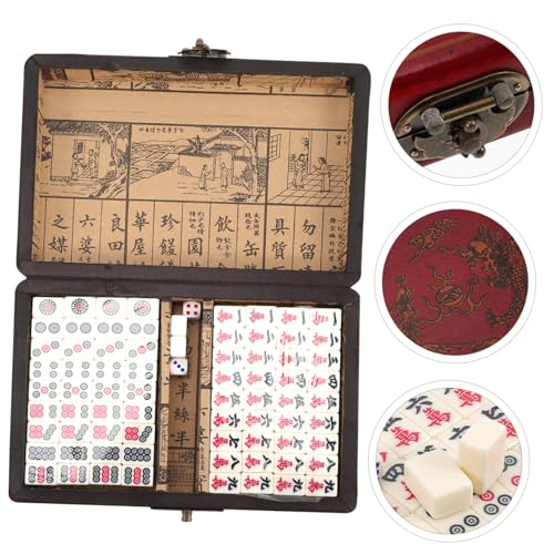 Kisangel Tragbares Mahjong Spielset Kleines Reise Brettspiel mit Aufbewahrungsbox Leichtes Traditionelles Chinesisches Mahjong Spiel für Camping Party und Geselligkeit Kisangel Tragbares Mahjong Spielset Kleines Reise Brettspiel mit Aufbewahrungsbox Leichtes Traditionelles Chinesisches Mahjong Spiel für Camping Party und Geselligkeit von Kisangel