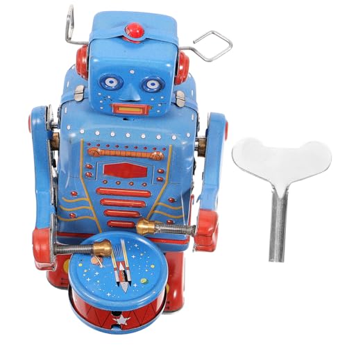 Kisangel Vintage Blechspielzeug Roboter Trommler Aufziehspielzeug für Sammler und Erwachsene Nostalgisches Musikspielzeug Blau als Kreative Geschenkidee Kisangel Vintage Blechspielzeug Roboter Trommler Aufziehspielzeug für Sammler und Erwachsene Nostalgisches Musikspielzeug Blau als Kreative Geschenkidee von Kisangel