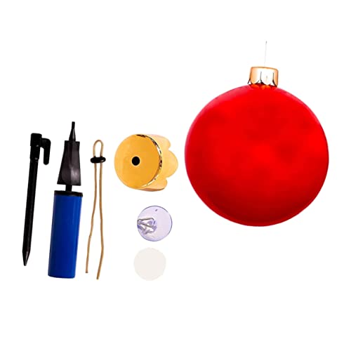 Kisangel Weihnachtsballons Pvc Aufblasbare Weihnachtskugel Weihnachtsdekorationen Im Freien Große Aufblasbare Weihnachtsdekoration Weihnachten Aufblasbarer Geschmückter Ball Ballballons Rot von Kisangel