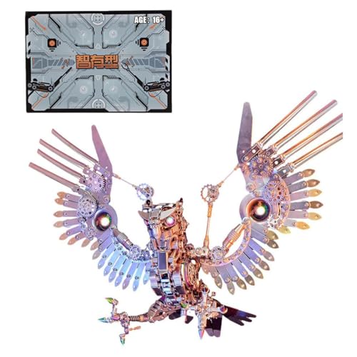 Kisss 3D Metall Puzzle Modellbausatz Erwachsen, 1800+PCS Steampunk Eagle Metall Modell, 3D Puzzles DIY Tier Metall Kreativornament, Kreatives Geschenkset für Kinder und Erwachsene von Kisss