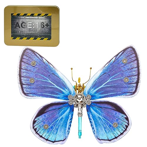 Kisss 3D Metall Puzzle Schmetterling Bausatz, Steampunk 3D Metall Modell Celastrina Oreas DIY 3D Puzzles, Metall zusammengesetzte Tier 3D Puzzles Weihnachten Erwachsene von Kisss