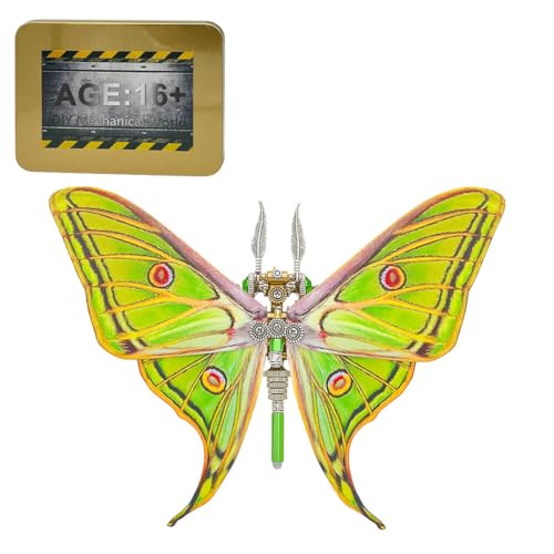 Kisss 3D Metall Puzzle Schmetterling Bausatz, Steampunk 3D Metall Modell Isabellae Motte DIY 3D Puzzles, Metall zusammengesetzte Tier 3D Puzzles Weihnachten Erwachsene von Kisss