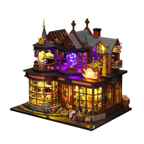 Kisss Book Nook Kit, 3D Holzpuzzle Buchstützen Mini Schloss DIY Magisches Puppenhaus Bücherecke DIY Miniatur Haus Bausatz, Bücherregal Dekoration Weihnachten Geburtstag KIT von Kisss