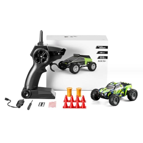 Kisss Steuerauto, 802 Mini Drift Geländewagen 2.4G 1:32, Auto Fahrzeug Crawler Rennwagen Mini Auto Spielzeug Steuerung Geschenk für Erwachsene-RTR/Grün von Kisss