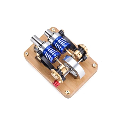 Kisss Stirlingmotor, Stirlingmotor Bausatz Mini Stirlingmotor Modell A-Typ Zweizylinder Zweikolben Heißluft Stirlingmotor Externer Verbrennung Bausatz, Sterling Motor Motor Bausatz Bildung Gift von Kisss