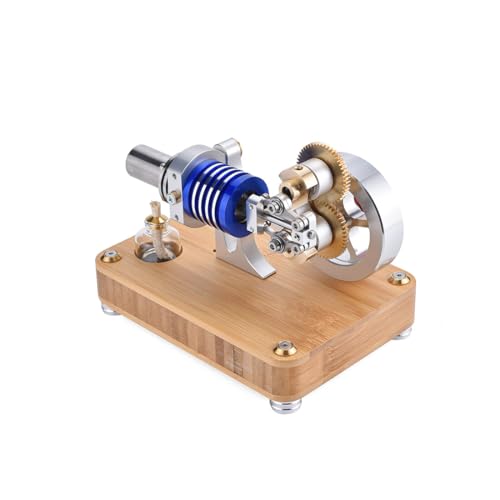 Kisss Stirlingmotor, Stirlingmotor Bausatz Mini Stirlingmotor Modell Rhombic Hot Air Stirlingmotor Externer Verbrennung Bausatz, Sterling Motor Motor Bausatz Bildung Wissenschaft Spielzeug von Kisss