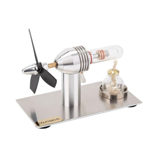 Kisss Stirlingmotor Bausatz, Sterling Motor Engine Externer Stirlingmotor Modell, 3 Klinge Stirling Engine Stromgenerator Dampfmaschine Modell für Technikbegeisterte DIY Experiment Lernspielzeug von Kisss