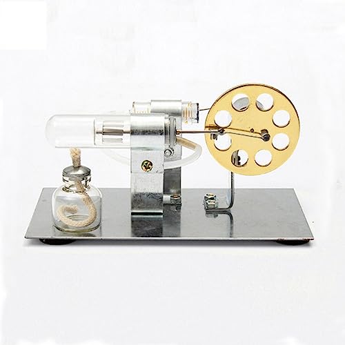 Kisss Stirlingmotor Bausatz, Sterling Motor Engine Externer Stirlingmotor Modell, Einzelner Zylinder Stirling Engine Stromgenerator Dampfmaschine Modell für Technikbegeisterte DIY für Erwachsene von Kisss