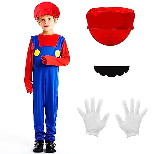 Kostüm Kinder, Kostüm mit Bodysuit, Cap, Hose und Handschuhen, Karneval Halloween Cosplay Kostüm Dekoration für Junge Mädchen Kinder Erwachsene(Rot,L) von Kitimi