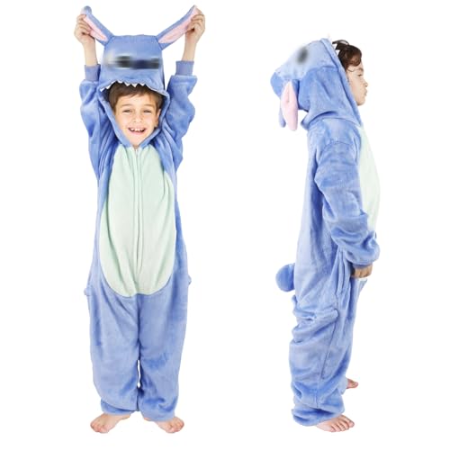 Kostüm Kinder Onesie Jumpsuit Jungen Mädchen Schlafanzug mit Kapuze, Cartoon Tier Kostüm Kinder Pyjama Kleidung Outfit von Kitimi