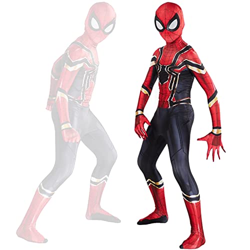 Kostüm Kinder Spider Kostüme Kinder 3D Anime Spider Kostüme Suit, Junge Cosplay Party Ankleiden Jumpsuit, Kinder Spider Faschingskostüme Zubehör von Kitimi