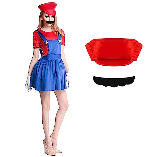 Kostüm Mädchen, Kostüm Röckemit Röcke, Cap, Karneval Halloween Cosplay Kostüm Dekoration für Mädchen Kinder Erwachsene(Rot,L) von Kitimi