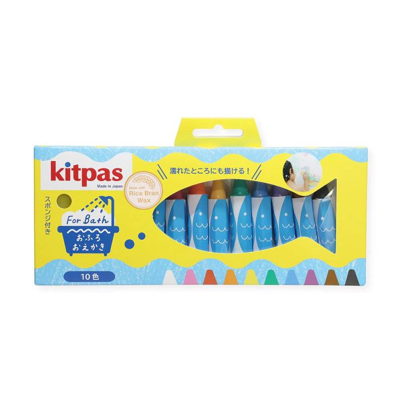 Kitpas Bath Crayons 10 Pieces incl. Sponge von Kitpas