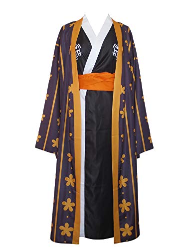 Wano Trafalgar D Water Law Kimono Cosplay Kostüm, braun, Männlich Large von Kitty Euphemia