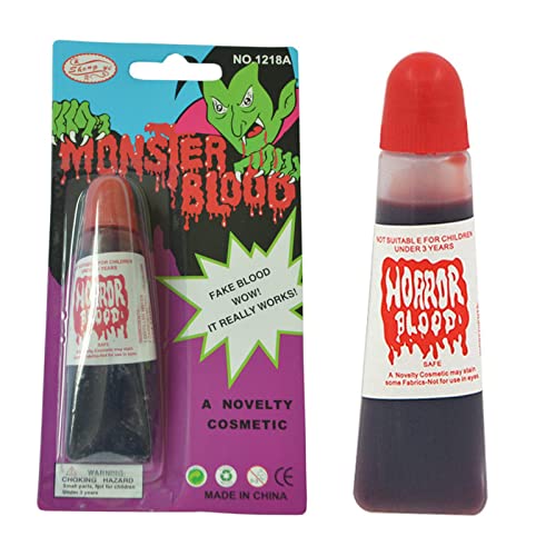 Halloween Blut, Künstliches Blut, Filmblut, 2PCS Kunstblut Halloween Partyzubehör Trick Zubehör Prop Party Halloween Dekoration Kostüm Cosplay Zubehör Mottoparty Halloween Make-up Zubehör von Kiuiom