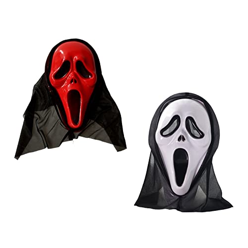 Kiuiom Halloween Geistermaske,Horror Scream Geister Maske,Scream Maske,Schreimaske,Halloween Geist Masken,Halloween Ghostface Maske,Geist Scream Maske,Für Karneval,Fasching,Halloween von Kiuiom