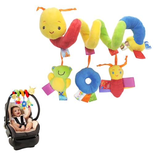 Kiuiom Kinderwagen Spielzeug Für Babys,Baby Spiral Plüschtier,Baby Schale Kinderbett Spielzeug,Spirale Spielzeug Hängespielzeug,Activity Spiral Plush Toys,Stroller Travel Toy,Baby Pram Crib Cute von Kiuiom