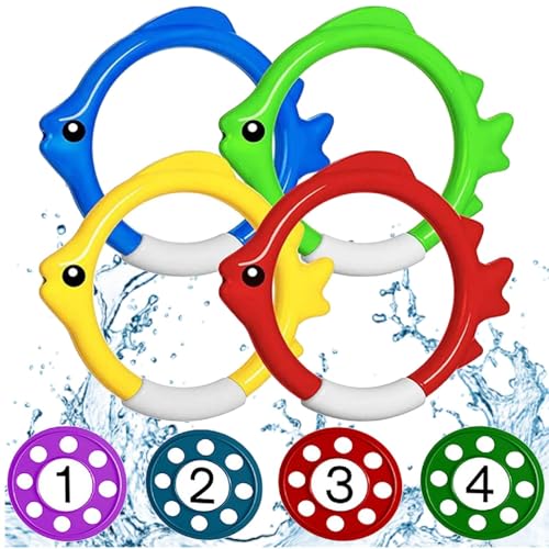 Pool Tauchspielzeug für Kinder, Unterwasser Spielzeug Sommer, Tauchen Spielzeug, 4PCS Tauchfisch-Ringspielzeug und 4PCS Tauch-Frisbee-Spielzeuge Pool Spielzeug Spielzeug Unterwasser Pool Tauchspielzeug für Kinder, Unterwasser Spielzeug Sommer, Tauchen Spielzeug, 4PCS Tauchfisch-Ringspielzeug und 4PCS Tauch-Frisbee-Spielzeuge Pool Spielzeug Spielzeug Unterwasser von Kiuiom