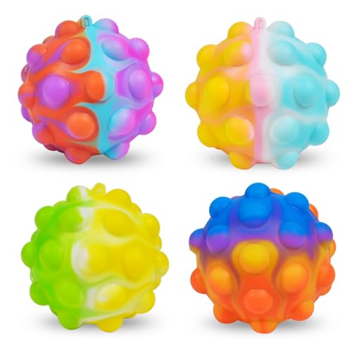 Wutball für Kinder,Anti Stress Bälle,Stressball Kinder,Push Bubble Sensorisches Squeeze Spielzeug,Knautschball,Stressball zum Kneten Anti Stress Spielzeug für Kinder und Erwachsene,4 Farben von Kiuiom