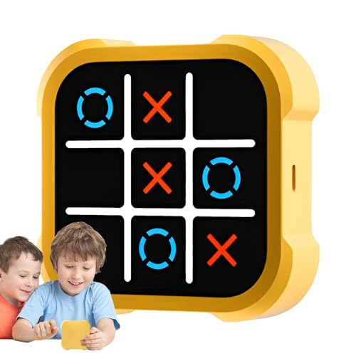 Elektronisches Tic-Tac-Toe-Spiel, Handheld-Lernspielkonsole, Handheld-Reisespielkonsole, tragbares Fingerspitzen-Spielbrettspiel für Aktivitäten auf Reisen oder Treffen mit Freunden von Kixolazr