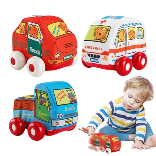 Kixolazr Auto weiches Spielzeug für Kinder, weiches Spielzeugauto | Stofffahrzeugspielzeug,Small Ambulance Express Vehicle Taxi, Bildungswagenmodell für Mädchen im Alter von 0 bis 7 Jahren von Kixolazr