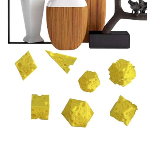 Kixolazr Cool Dice, 7-teilige Käse-Roll-Würfel, 3D-gedrucktes interaktives Requisit für Rollenspiel Mathe Lernen Unterricht Entscheidungsfindung Reise Party Klassenraum Familiennacht Kixolazr Cool Dice, 7-teilige Käse-Roll-Würfel, 3D-gedrucktes interaktives Requisit für Rollenspiel Mathe Lernen Unterricht Entscheidungsfindung Reise Party Klassenraum Familiennacht von Kixolazr