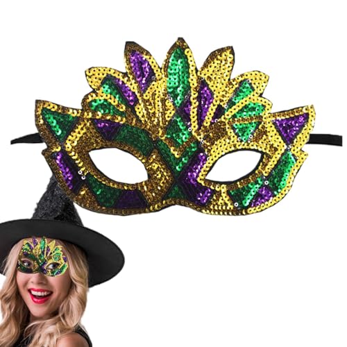 Kixolazr Fancy Dress Face Cover, Sequin Fabric Facepiece with Elastic Rope Photo Props, Adult Outfit Decoration Masque for Fancy Balls, Carnivals, Maskeraden, Halloween von Kixolazr