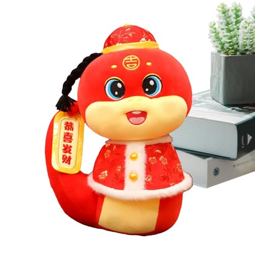 Kixolazr Gefülltes Schlangen-Plüschtier, Jahr der Schlangen-Plüschpuppe | Traditionelle chinesische Schlangen-Stofffigur - Gefülltes Schlangenmaskottchen-Plüschtier für Tische, Sofas, Bücherregale von Kixolazr