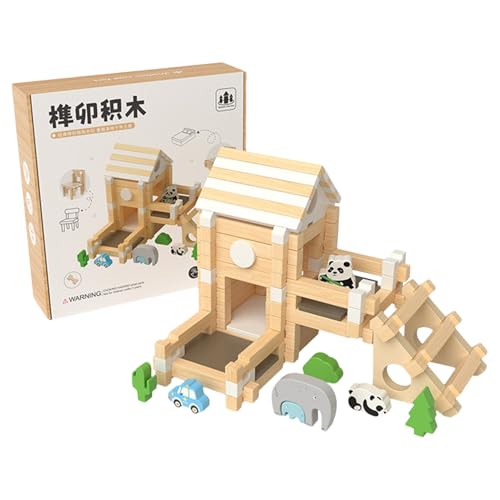 Kixolazr Holzbausteine | Haus Baukasten Aus Holz Für Kinder - Ab 3 Jahren Lernspielzeug Für Mädchen Architektur Kreativität Für Zuhause Kindergarten & Kita Kixolazr Holzbausteine | Haus Baukasten Aus Holz Für Kinder - Ab 3 Jahren Lernspielzeug Für Mädchen Architektur Kreativität Für Zuhause Kindergarten & Kita von Kixolazr