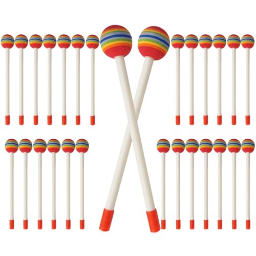 Kixolazr Kindertrommelstöcke, Trommelstöcke für Kinder - Mallets Percussion Rainbow Lollipop Drumsticks,Mallets Percussion Rainbow Lollipop Drumsticks Weiche Drumsticks, buntes Musikspielzeug von Kixolazr