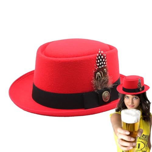 Kixolazr Oktoberfest-Bayerischer Kostümhut, schwarze Melone - Deutscher Hut | Oktoberfest-Outfits für Frauen, mit Federn, Mehrzweck-Embleme für das Oktoberfest Kixolazr Oktoberfest-Bayerischer Kostümhut, schwarze Melone - Deutscher Hut | Oktoberfest-Outfits für Frauen, mit Federn, Mehrzweck-Embleme für das Oktoberfest von Kixolazr