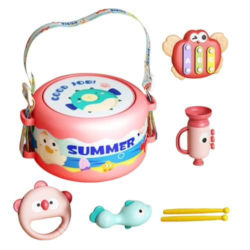 Kixolazr Percussion Instrument Music Drum, Childrens Drum Percussion Music Instrument | Kids Drum Music Instruments 6 Stücke,Vorschule tragbare Musikspielzeug für Kinder Mädchen von Kixolazr