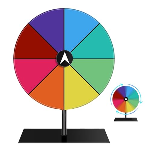 Kixolazr Prize Wheel 8 Slots Tabletop Spinnings Prize Wheel Spinner mit Ständer Dry Spin Wheel Spinner Game Fortune Spinnings The Wheel für Karneval, Messen, Urlaubsaktivitäten von Kixolazr