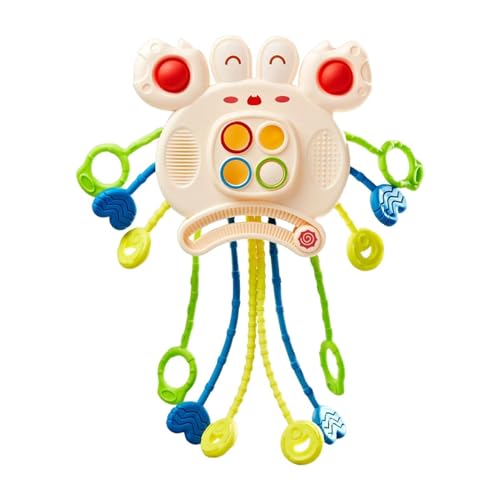 Kixolazr Pull String Spielzeug - Niedlicher Früherziehungsspaß für Babys, sensorisches Spielzeug, Zappelspielzeug für Babys - Leichtes sensorisches Spielzeug mit Krabbendesign für Babys, zum Spielen von Kixolazr