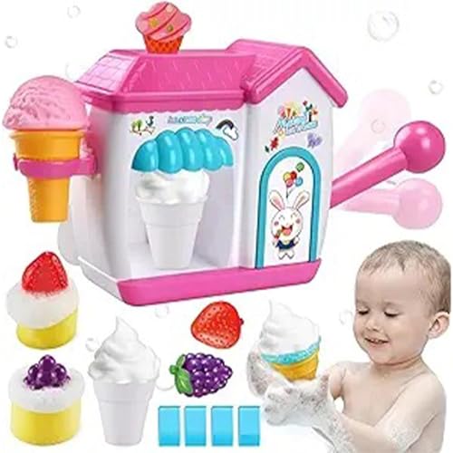 Kixolazr Schaum-Badespielzeug, Eiscreme-Spielzeug-Badeblasenmacher - Bunter Schaummacher,Pretend Cake Play Set Safe Bubble Maker Spaß für Kinder Mädchen von Kixolazr