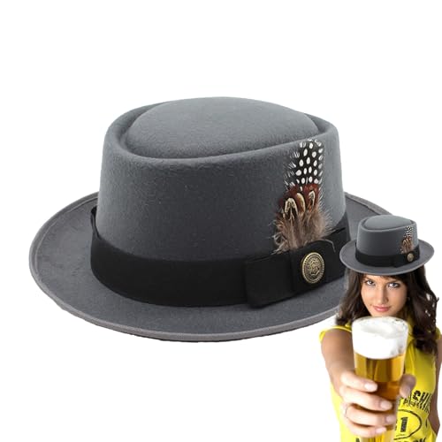 Kixolazr Schwarze Melone, Oktoberfest-Hut-Kostüm | Deutsches bayerisches Oktoberfestkostüm,Oktoberfest-Outfits für Damen, Oktoberfest-Kostümzubehör mit Federn, Emblemen, für das Oktoberfest, Kixolazr Schwarze Melone, Oktoberfest-Hut-Kostüm | Deutsches bayerisches Oktoberfestkostüm,Oktoberfest-Outfits für Damen, Oktoberfest-Kostümzubehör mit Federn, Emblemen, für das Oktoberfest, von Kixolazr