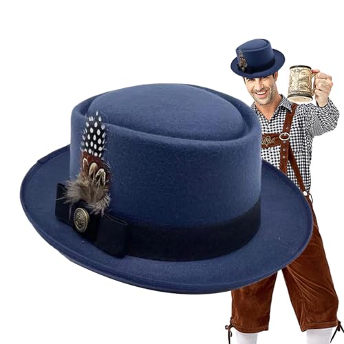 Kixolazr Schwarze Melone, Oktoberfest-Hut-Kostüm | Deutsches bayerisches Oktoberfestkostüm | Oktoberfest-Kostümzubehör mit Federn, Mehrzweck-Embleme für Erwachsene für Männer und Frauen Kixolazr Schwarze Melone, Oktoberfest-Hut-Kostüm | Deutsches bayerisches Oktoberfestkostüm | Oktoberfest-Kostümzubehör mit Federn, Mehrzweck-Embleme für Erwachsene für Männer und Frauen von Kixolazr