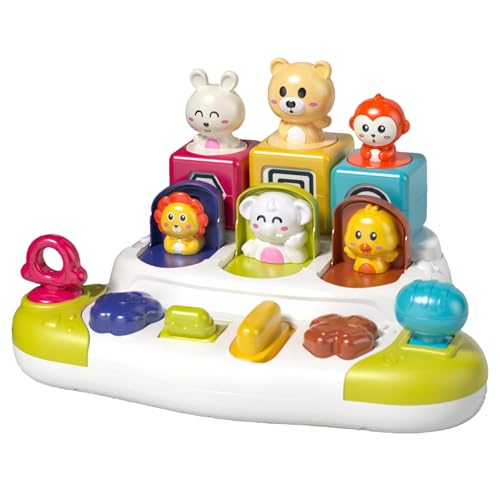 Kixolazr Versteck- und Spähspielzeug, Tier-Pop-Spielzeugkiste - Farbsortierende Tier-Popout-Box | Ursache-Wirkungs-Tierspielzeug für Jungen und Mädchen von Kixolazr