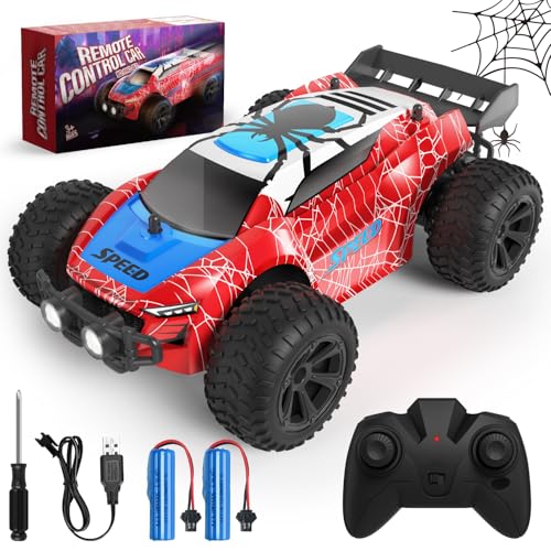 Kizeefun Ferngesteuertes Auto, RC Auto für 3 4 5 6 7 8 9 Jahre Spiele Kinder Toy, 2.4Ghz Off-Road RC Crawler 70+ Minuten Spielzeit (2 Batterien Gratis), Geburtstags Geschenk für Jungen Mädchen（Rot） von Kizeefun