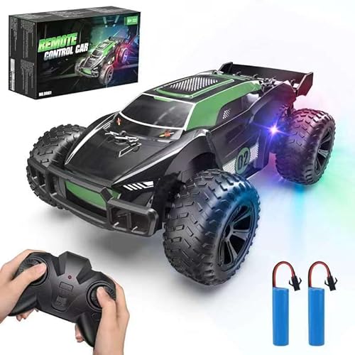 Kizeefun Ferngesteuertes Auto, RC Auto für 3 4 5 6 7 8 9 Jahre Spiele Kinder Toy, 2.4Ghz Off-Road RC Crawler 70+ Minuten Spielzeit (2 Batterien Gratis), Geburtstags Geschenk für Jungen Mädchen（Grün） von Kizeefun