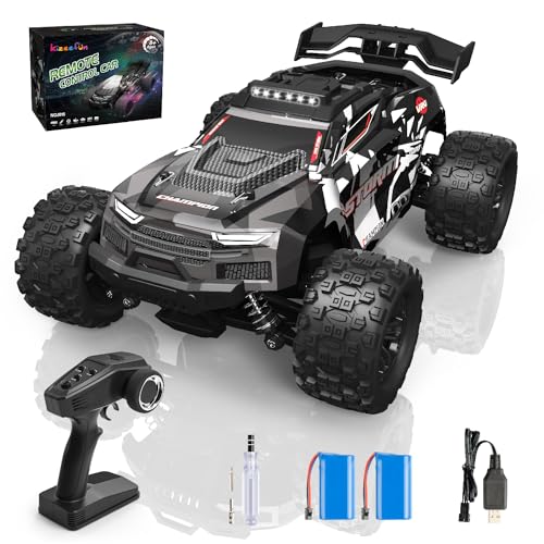 Kizeefun Ferngesteuertes Auto - 2,4 GHz 1:18 High Speed RC Auto Offroad Buggy 40 km/h mit Lichtern, 4WD Fernbedienung Auto Spielzeug Drift Car Geschenk für Kinder Erwachsene von Kizeefun