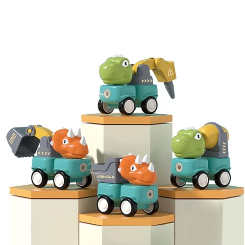 Kizozo Dinosaurier Auto Spielzeug ab 3 Jahre, 4 Stücke DIY magnetische Dino Spielzeug für Kinder, Dinosaurier Spielzeugauto, Magnetische Bausteine Spielzeug 58pcs,Geschenk für Kinder ab 3 4 5 6 Jahre von Kizozo