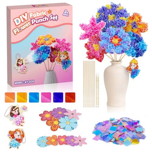 Kiztoys Bastelset Kinder ab 6-4-5 Jahre Basteln Mädchen 8 10 6 5 7 Jahre, Blumen Bastelkoffer Blumenstrauß mit Pailletten Kreativ Set für Mädchen Geburtztag Geschenk Ostergeschenke für 3-12 Jahre von Kiztoys