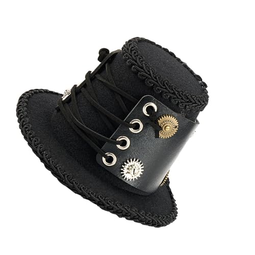 Klaisy Punk-inspirierter Hut mit industriellen Ausrüstungs-Kostümen, handgefertigt, Fantasy-Cosplays, Vintage-Kopfbedeckung für besondere Anlässe, viktorianischer Hut Klaisy Punk-inspirierter Hut mit industriellen Ausrüstungs-Kostümen, handgefertigt, Fantasy-Cosplays, Vintage-Kopfbedeckung für besondere Anlässe, viktorianischer Hut von Klaisy